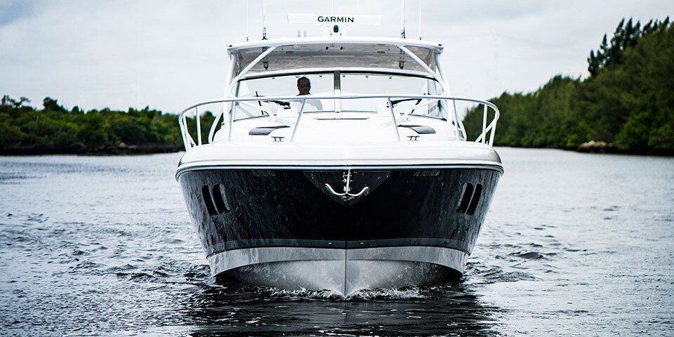 intrepid powerboat on water