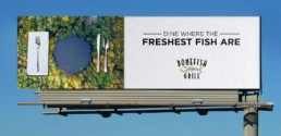 bonefish dine where the freshest fish are billboard mockup