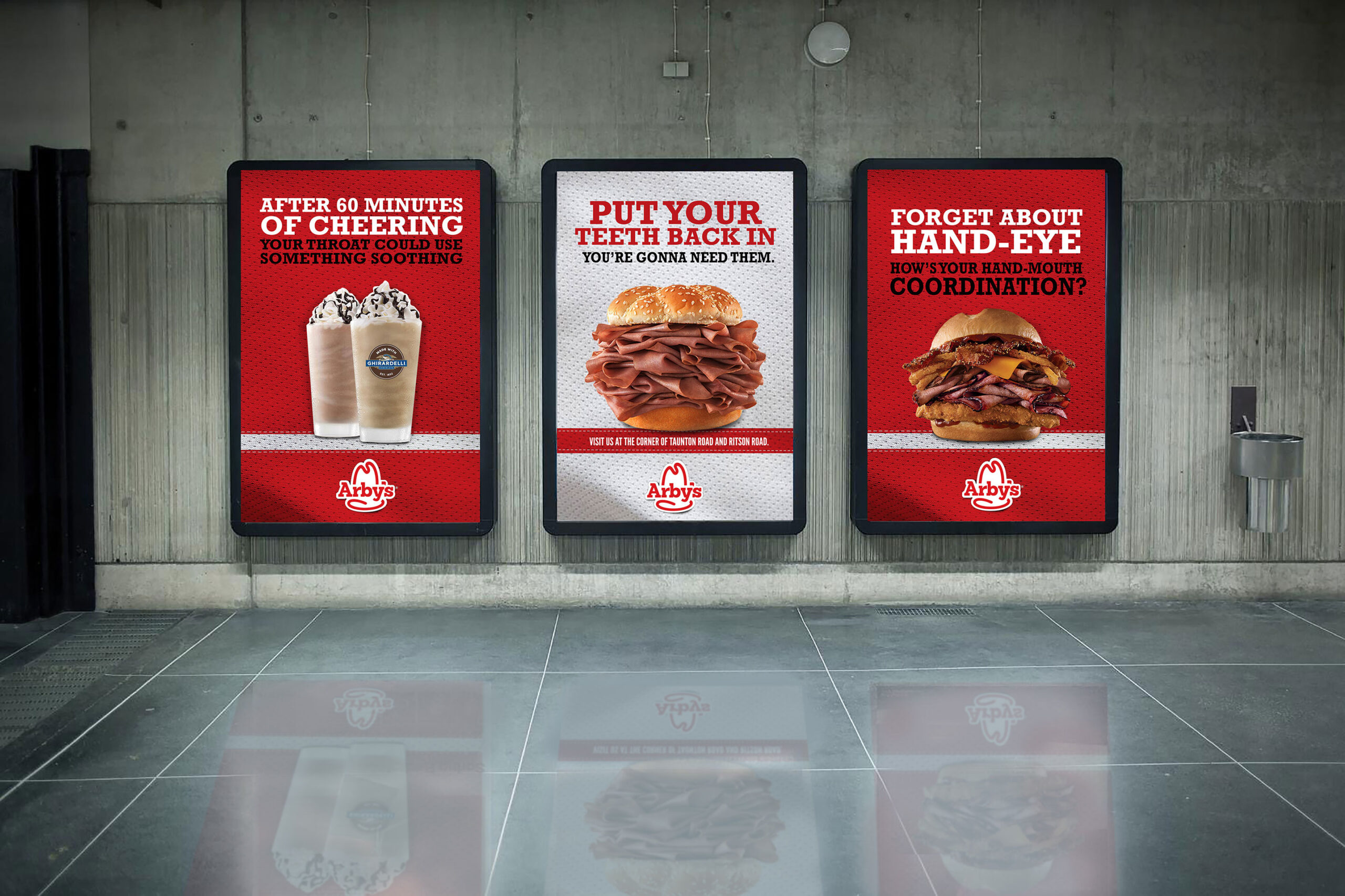 Arby's back lit posters for public transit mockups