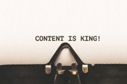 content is king on typewriter