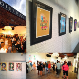 Art gallery event photo collage