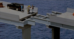 mini figures on bridge