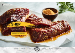 Butcher's mark website mockup home page