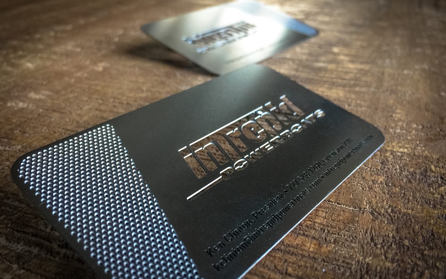 Intrepid laser cut metal business card