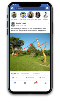 Butcher's Mark Facebook mockup giant slingshot