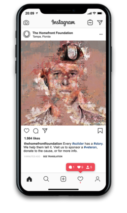 Homefront foundation artistic soldier instagram mockup