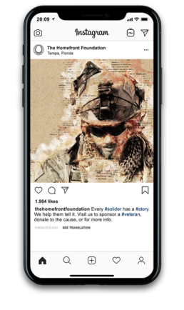 Homefront foundation soldier art instagram mockup