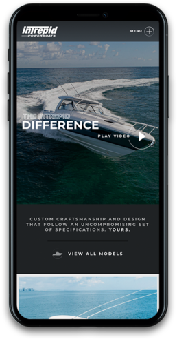 intrepid powerboat mobile website mockup the intrepid difference