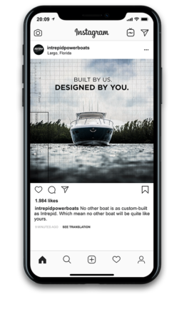 Intrepid Powerboats instagram mockup built by us designed by you