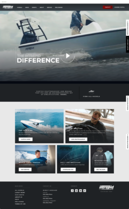 intrepid powerboat website home page mockup