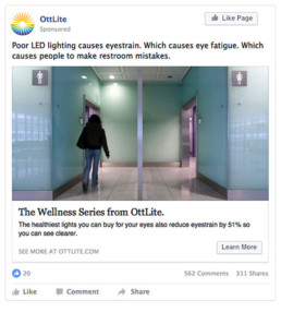 Ottlite Facebook eye strain causes mistakes creative mockup