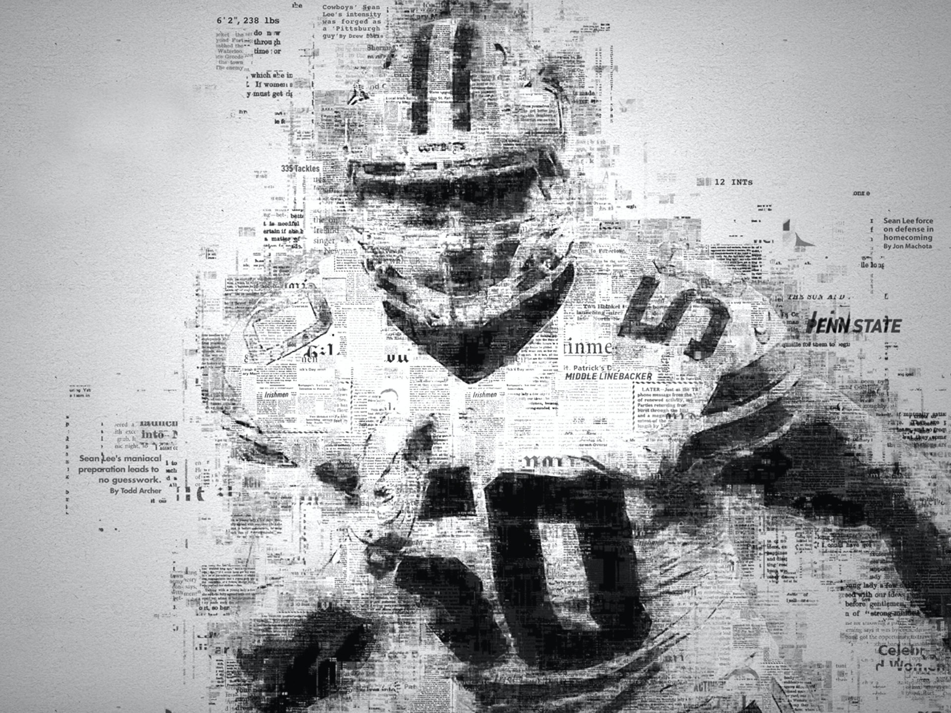 Newsprint picture of Dallas Cowboys player