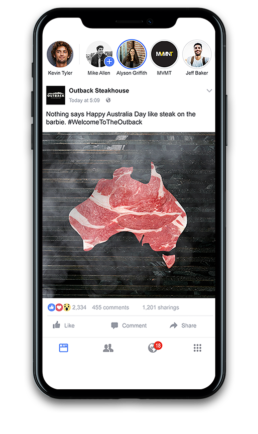 Outback steak shaped like Australia creative mock up