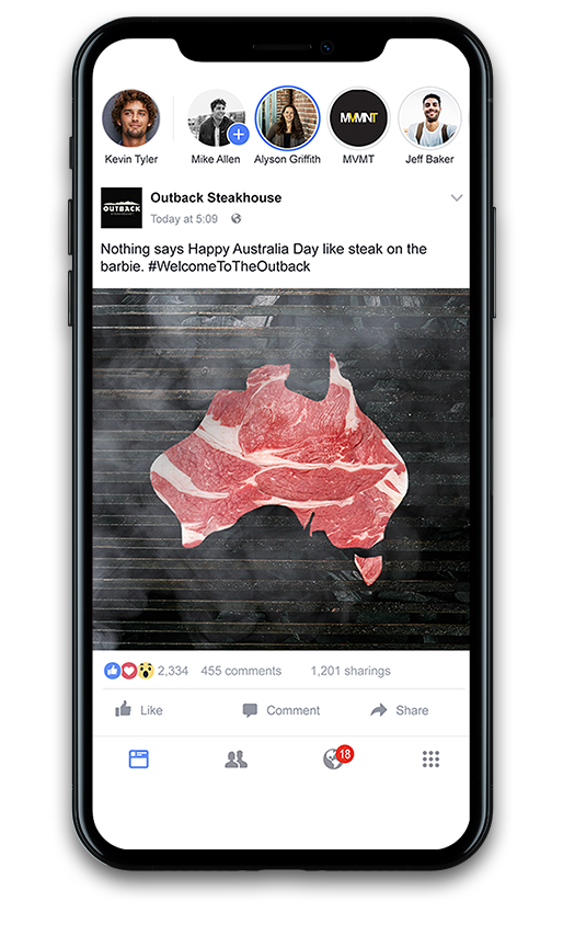 Outback steak shaped like Australia creative mock up
