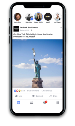 outback Statue of Liberty hold fork Facebook mock up