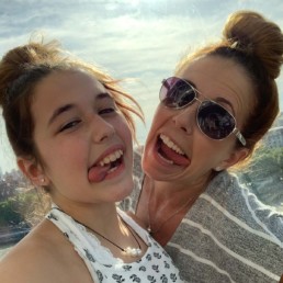 Cindy Haynes making silly faces with her daughter